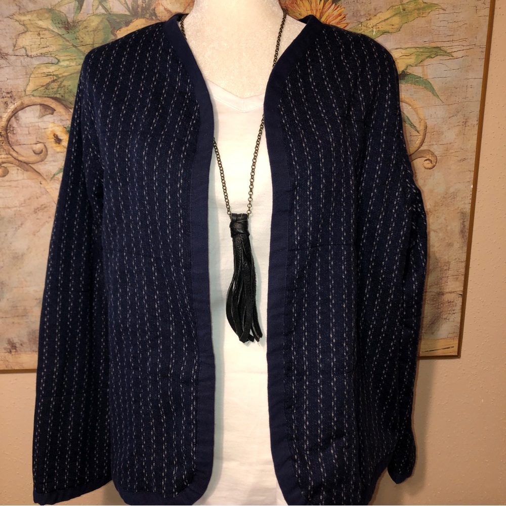 XL Old Navy Blue & White Boho Quilted Jacket